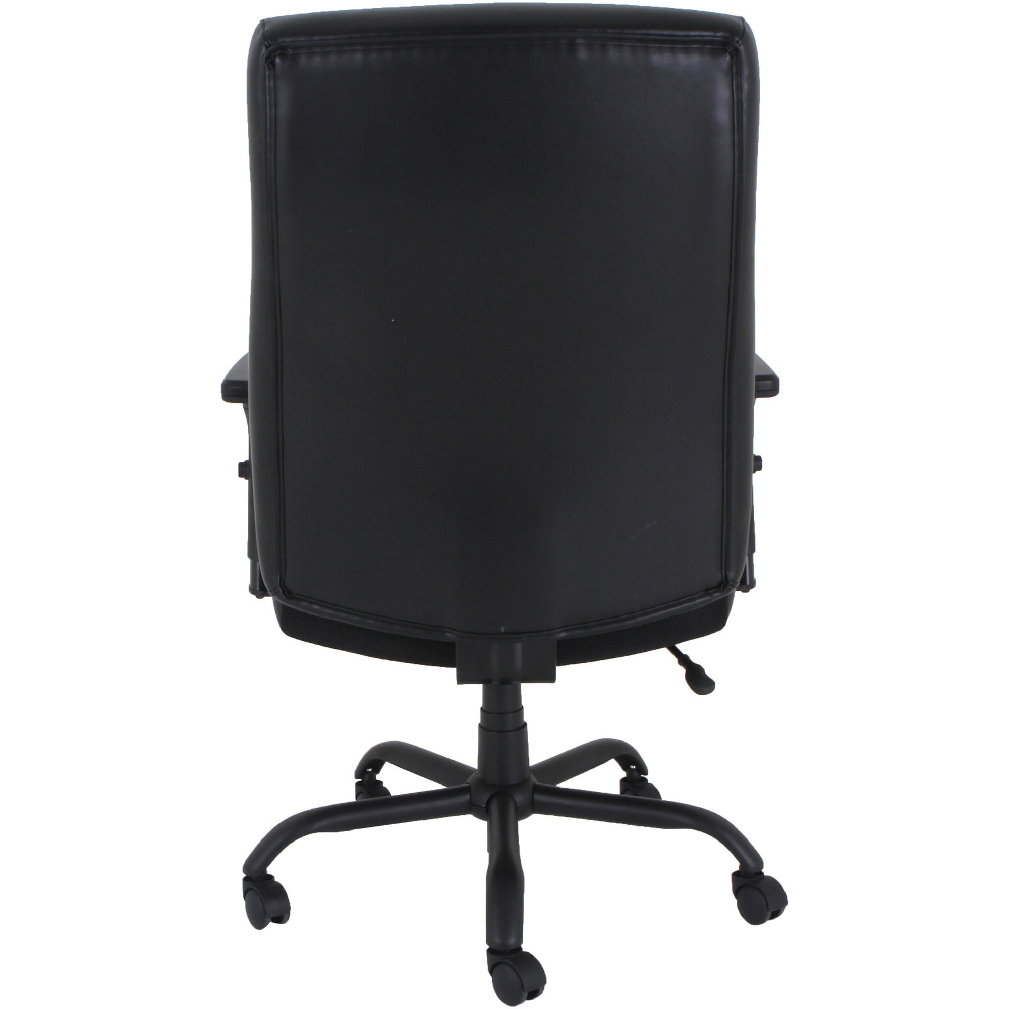 lorell-big-&-tall-executive-high-back-chair-with-adjustable-arms-black-bonded-leather-seat-black-bonded-leather-back-high-back-5-star-base-armrest-1-each_llr48846 - 5