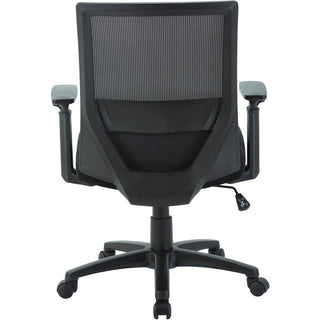 Lorell SOHO Mesh Mid-Back Task Chair - Gray Fabric Seat - Gray Fabric Back - Mid Back - 5-star Base - Black - Armrest - 1 Each