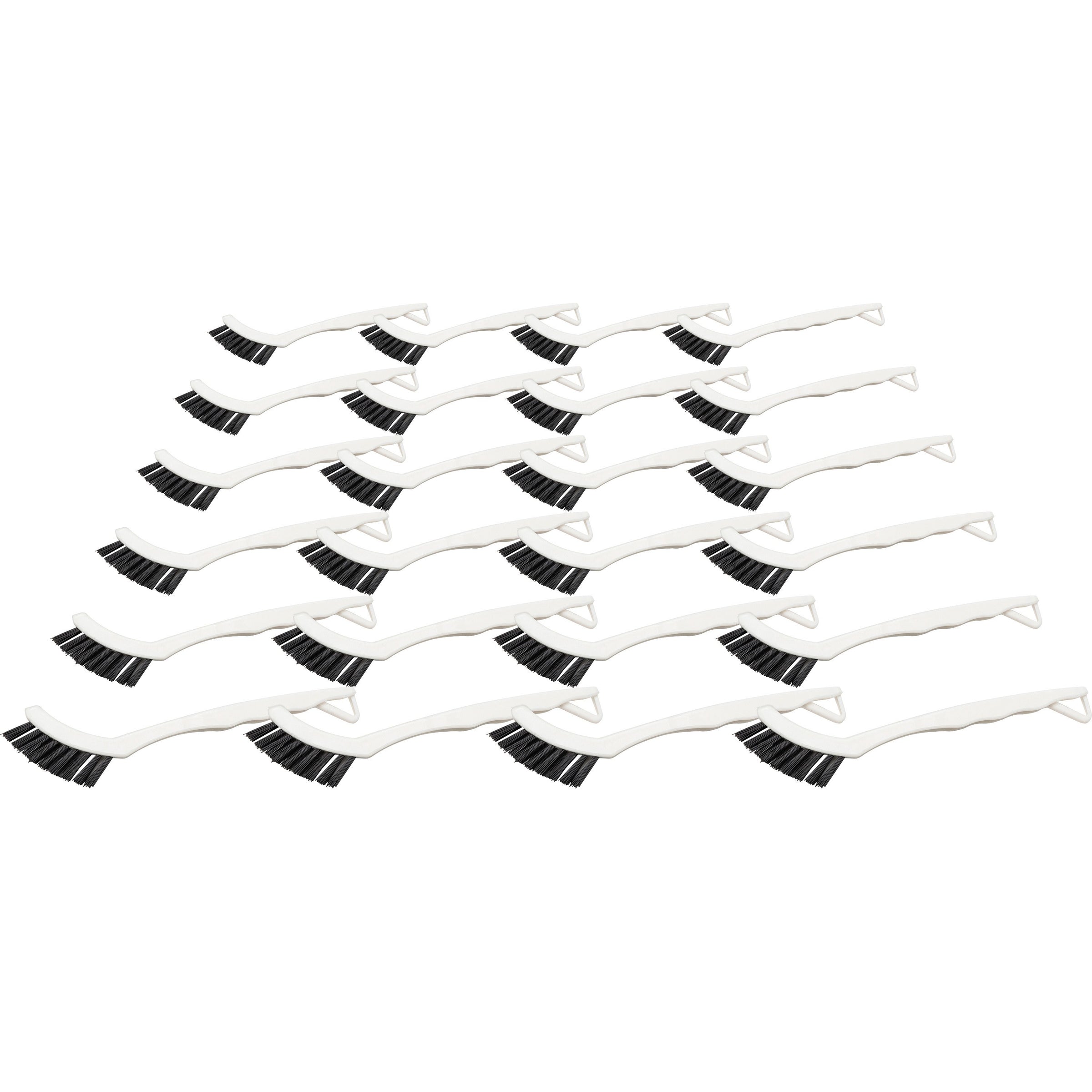 genuine-joe-hand-held-grout-brush-nylon-bristle-8-handle-length-plastic-handle-24-carton-black-white_gjo18414ct - 1