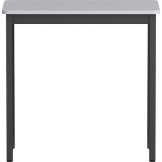 Lorell Utility Table - For - Table TopGray Rectangle, Laminated Top - Powder Coated Black Base - 500 lb Capacity x 30" Table Top Width x 18.13" Table Top Depth - 30" Height - Assembly Required - Melamine Top Material - 1 Each