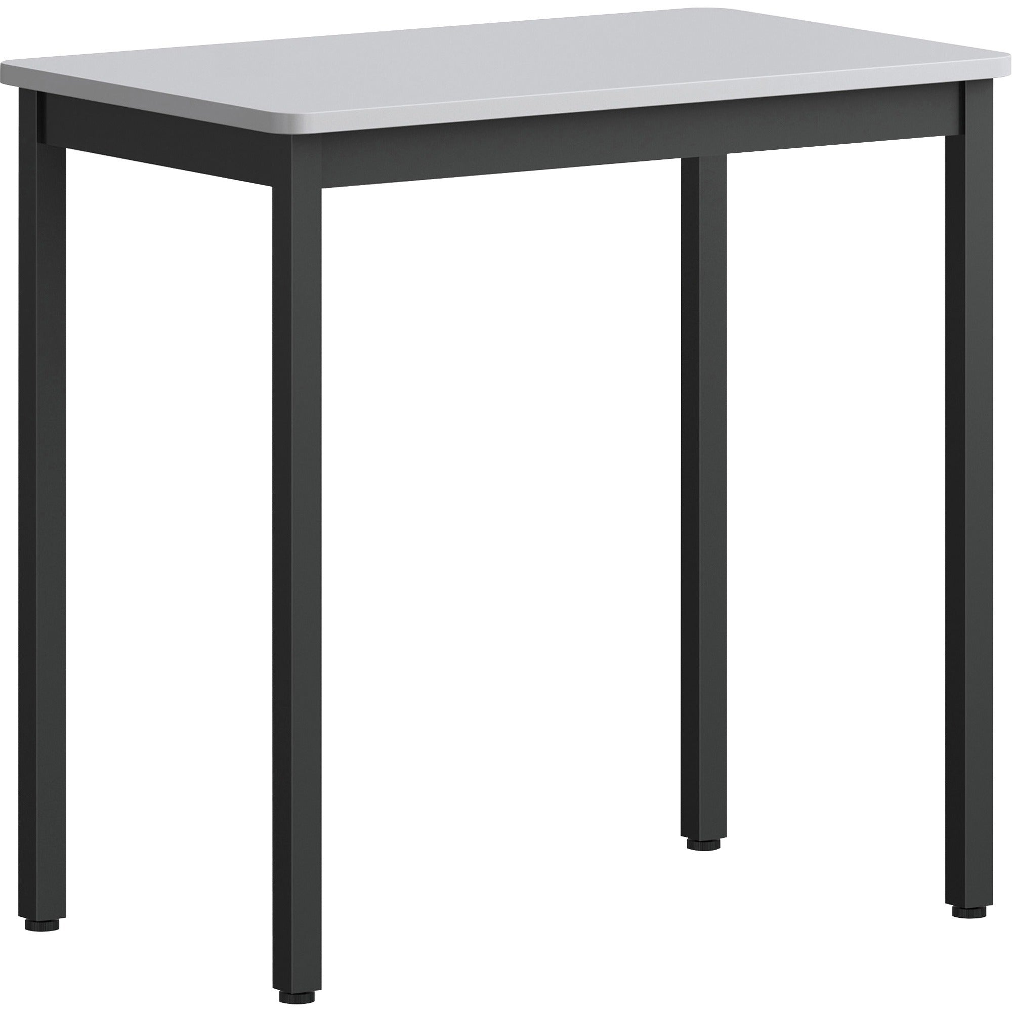 lorell-utility-table-for-table-topgray-rectangle-laminated-top-powder-coated-black-base-500-lb-capacity-x-30-table-top-width-x-1813-table-top-depth-30-height-assembly-required-melamine-top-material-1-each_llr60752 - 1