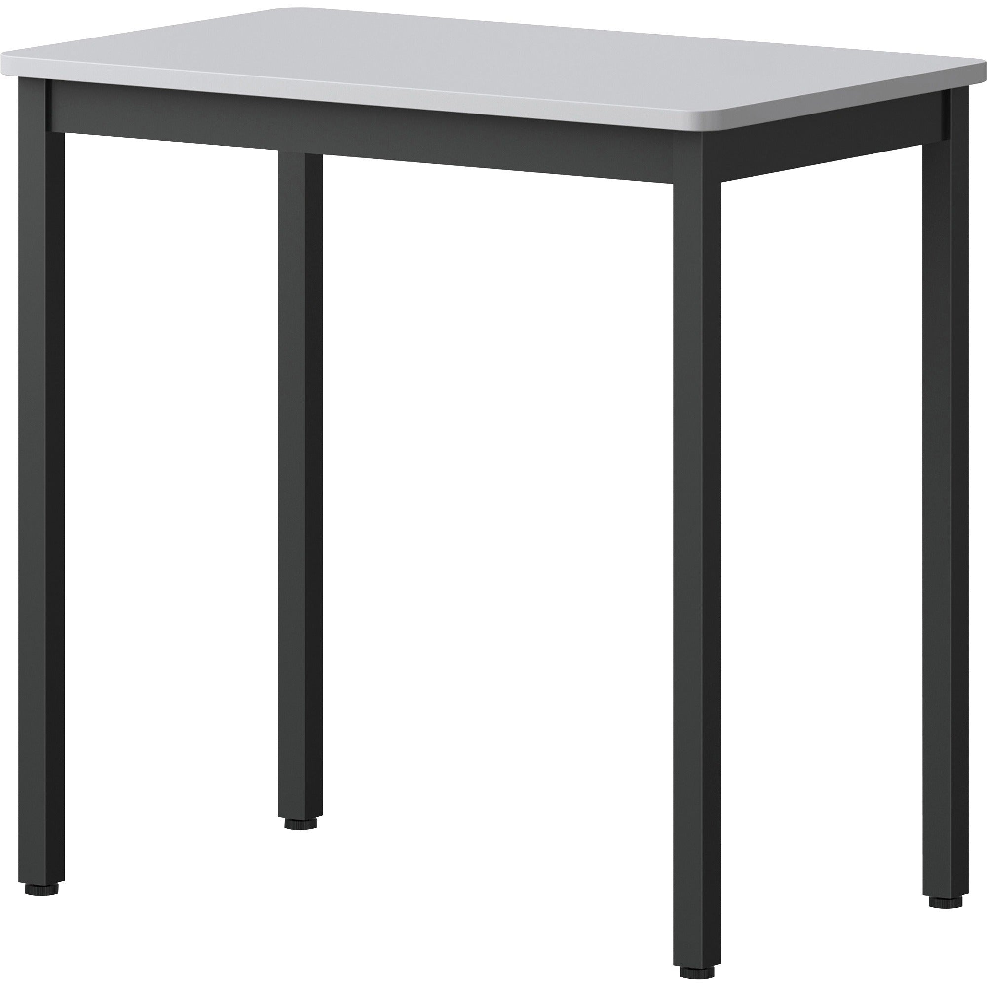 lorell-utility-table-for-table-topgray-rectangle-laminated-top-powder-coated-black-base-500-lb-capacity-x-30-table-top-width-x-1813-table-top-depth-30-height-assembly-required-melamine-top-material-1-each_llr60752 - 3