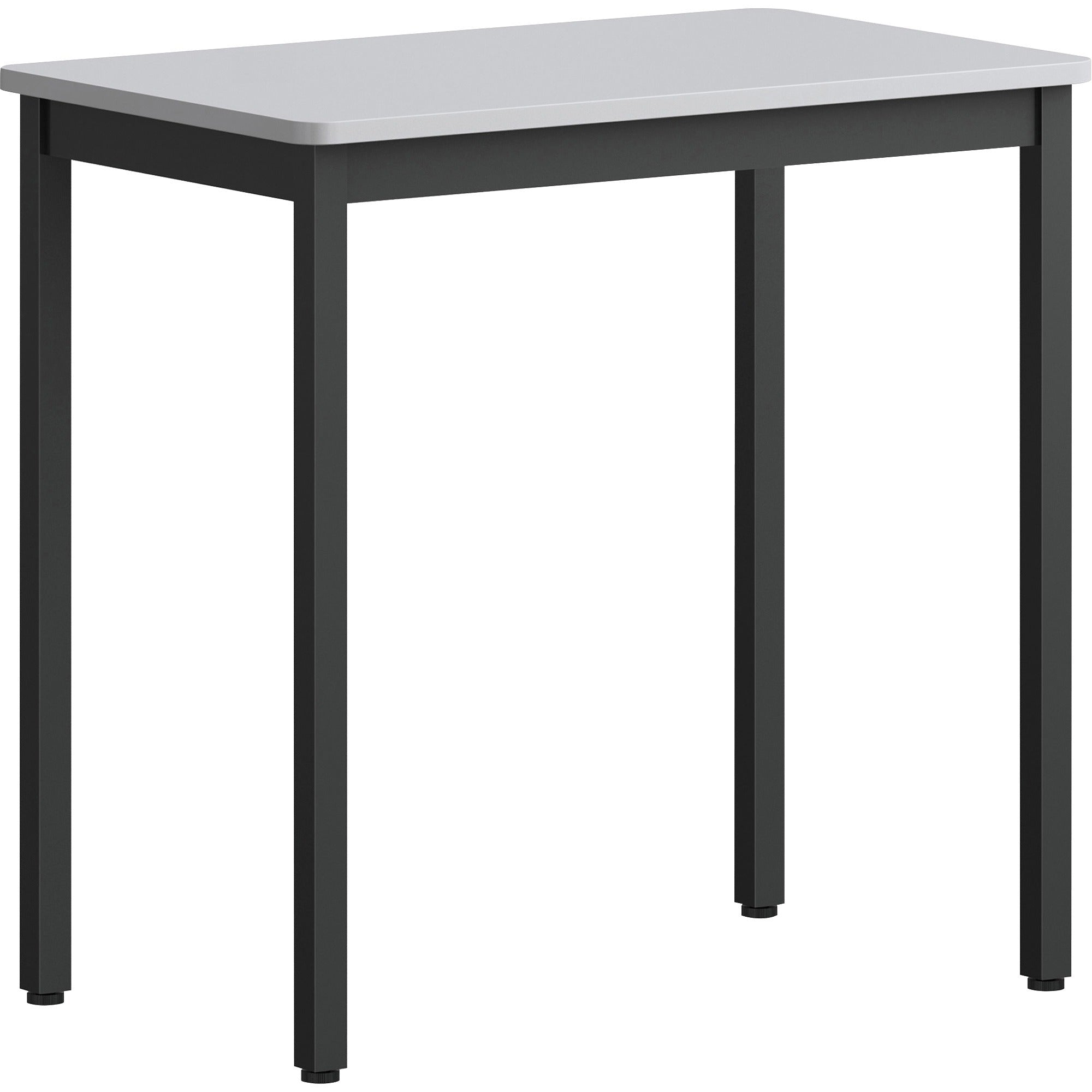 Lorell Utility Table - For - Table TopGray Rectangle, Laminated Top - Powder Coated Black Base - 500 lb Capacity x 30" Table Top Width x 18.13" Table Top Depth - 30" Height - Assembly Required - Melamine Top Material - 1 Each