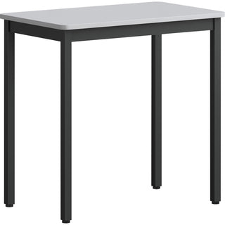 Lorell Utility Table - For - Table TopGray Rectangle, Laminated Top - Powder Coated Black Base - 500 lb Capacity x 30" Table Top Width x 18.13" Table Top Depth - 30" Height - Assembly Required - Melamine Top Material - 1 Each