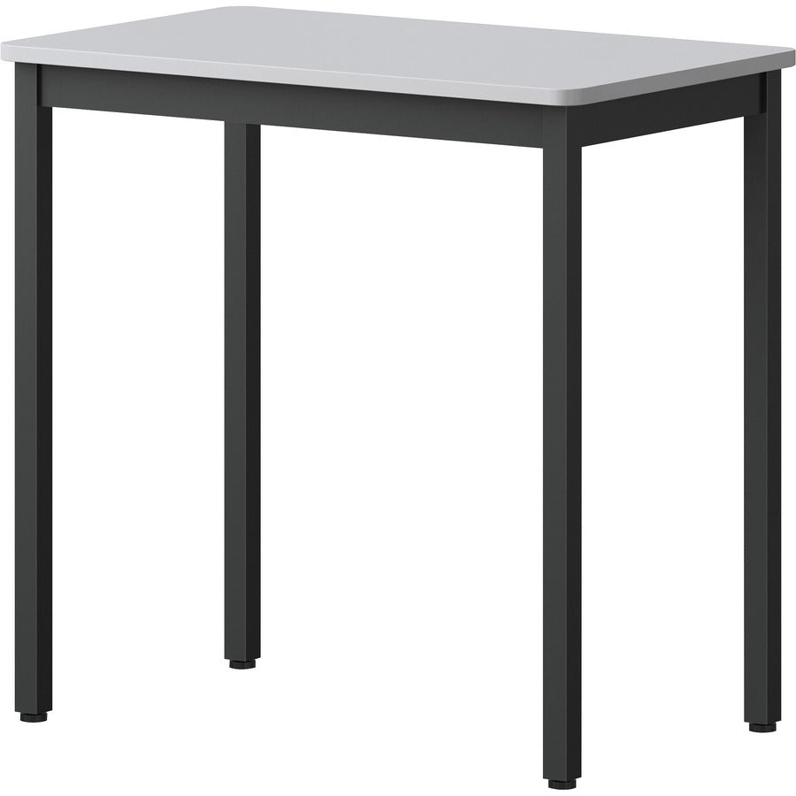 Lorell Utility Table - For - Table TopGray Rectangle, Laminated Top - Powder Coated Black Base - 500 lb Capacity x 30" Table Top Width x 18.13" Table Top Depth - 30" Height - Assembly Required - Melamine Top Material - 1 Each