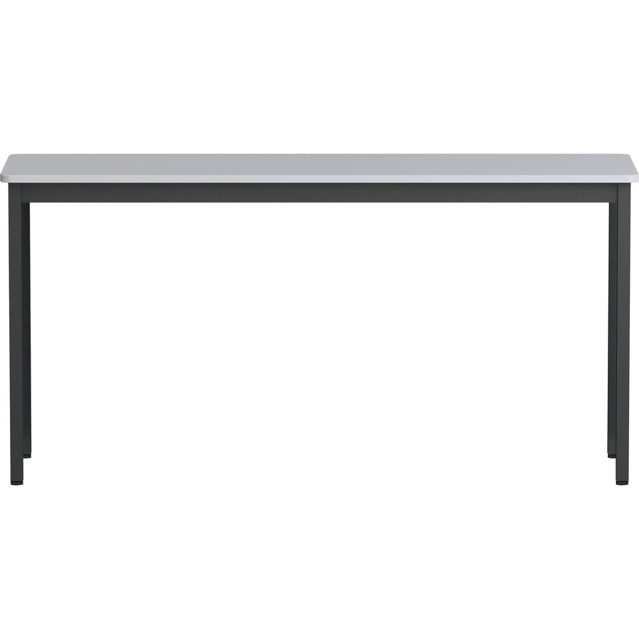 Lorell Utility Table - For - Table TopGray Rectangle, Laminated Top - Powder Coated Black Base - 500 lb Capacity x 59.88" Table Top Width x 18.13" Table Top Depth - 30" Height - Assembly Required - Melamine Top Material - 1 Each