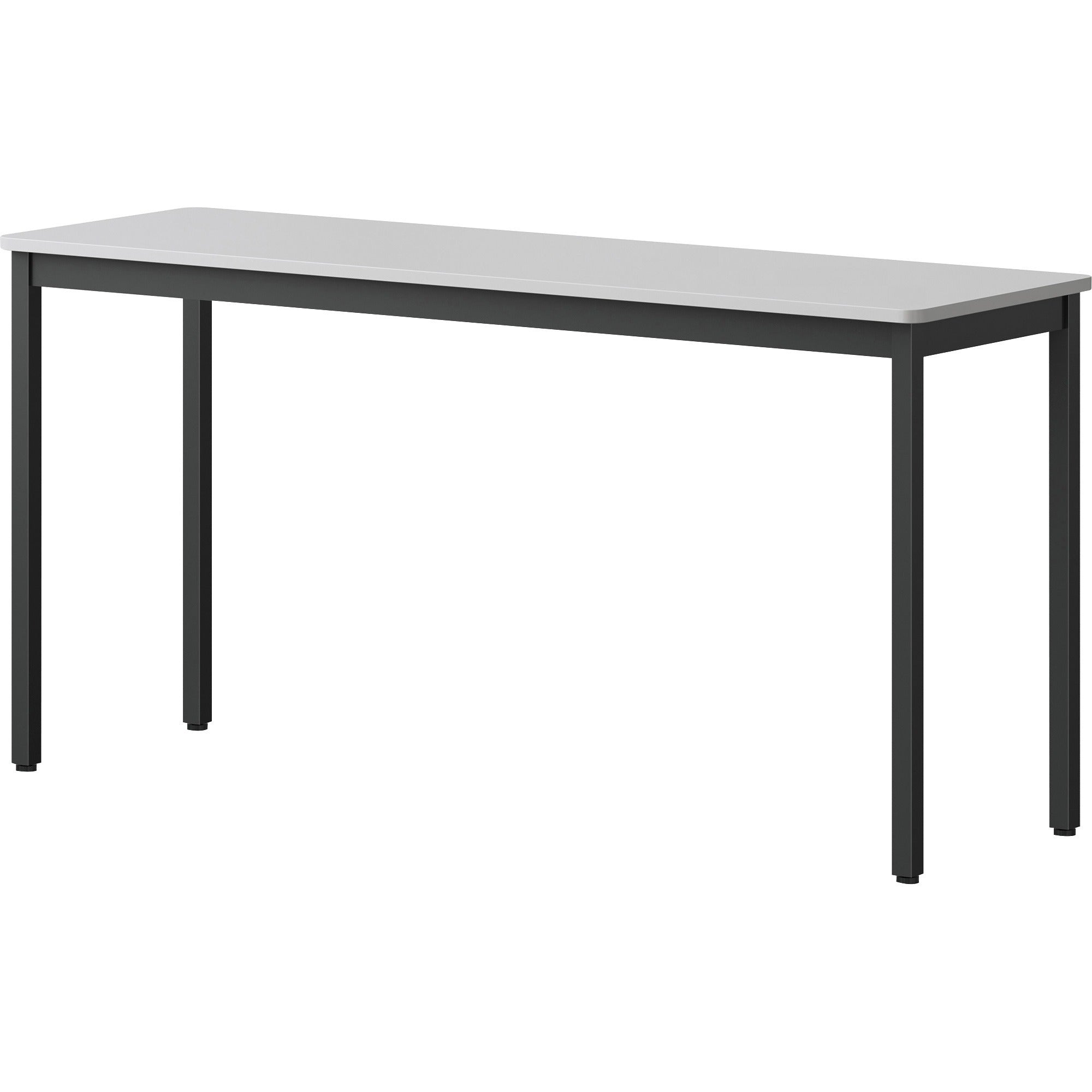 lorell-utility-table-for-table-topgray-rectangle-laminated-top-powder-coated-black-base-500-lb-capacity-x-5988-table-top-width-x-1813-table-top-depth-30-height-assembly-required-melamine-top-material-1-each_llr60754 - 3