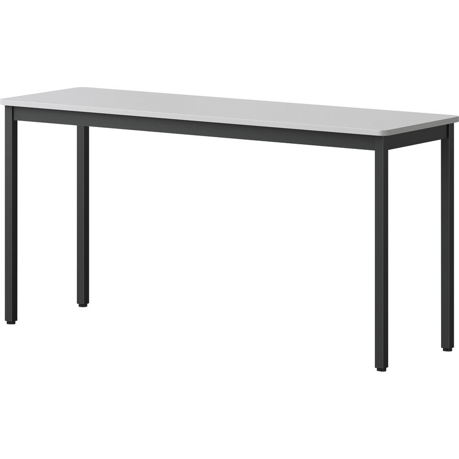 Lorell Utility Table - For - Table TopGray Rectangle, Laminated Top - Powder Coated Black Base - 500 lb Capacity x 59.88" Table Top Width x 18.13" Table Top Depth - 30" Height - Assembly Required - Melamine Top Material - 1 Each