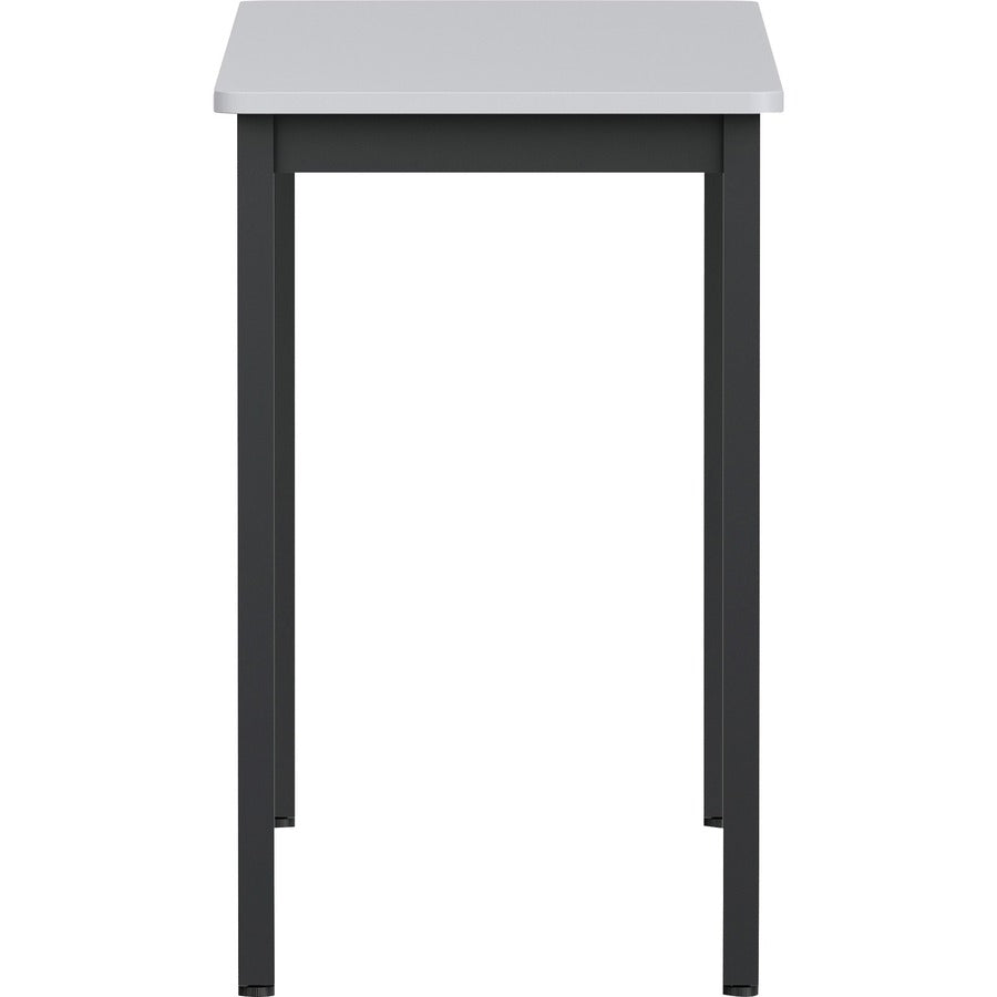 Lorell Utility Table - For - Table TopGray Rectangle, Laminated Top - Powder Coated Black Base - 500 lb Capacity x 59.88" Table Top Width x 18.13" Table Top Depth - 30" Height - Assembly Required - Melamine Top Material - 1 Each