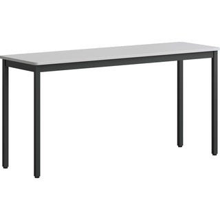 Lorell Utility Table - For - Table TopGray Rectangle, Laminated Top - Powder Coated Black Base - 500 lb Capacity x 59.88" Table Top Width x 18.13" Table Top Depth - 30" Height - Assembly Required - Melamine Top Material - 1 Each