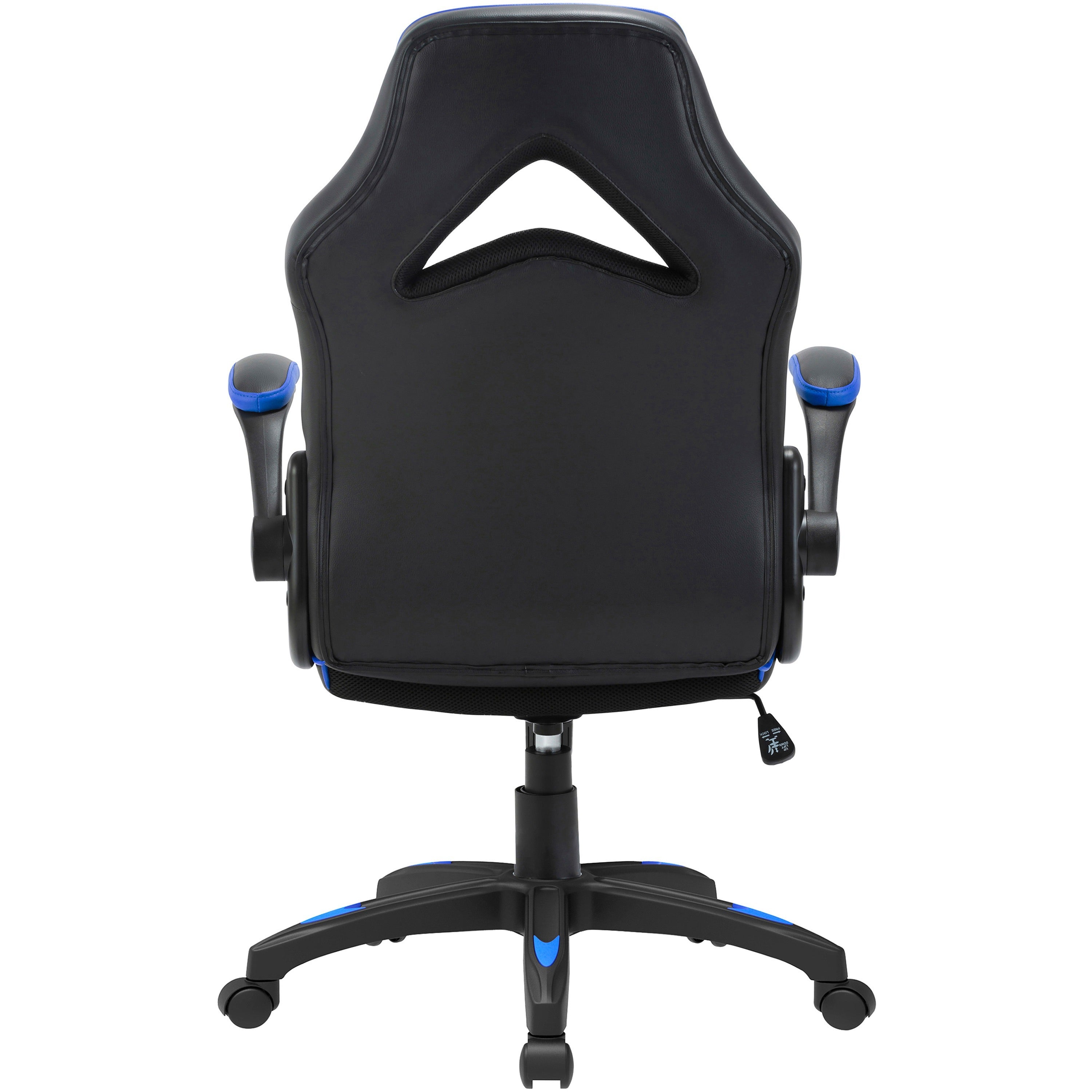 lorell-high-back-gaming-chair-for-gaming-vinyl-nylon-blue-black-gray_llr84395 - 5