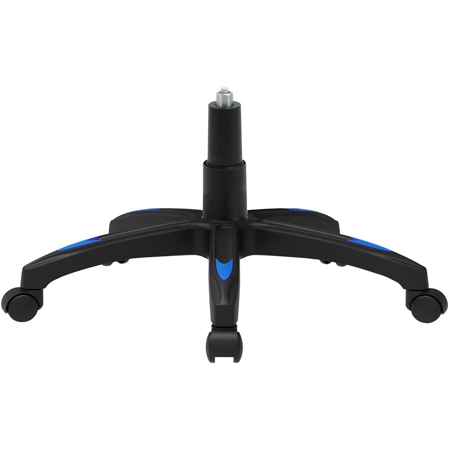 Lorell High-Back Gaming Chair - For Gaming - Vinyl, Nylon - Blue, Black, Gray