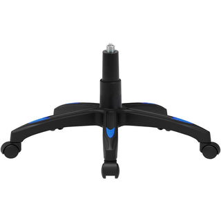 Lorell High-Back Gaming Chair - For Gaming - Vinyl, Nylon - Blue, Black, Gray