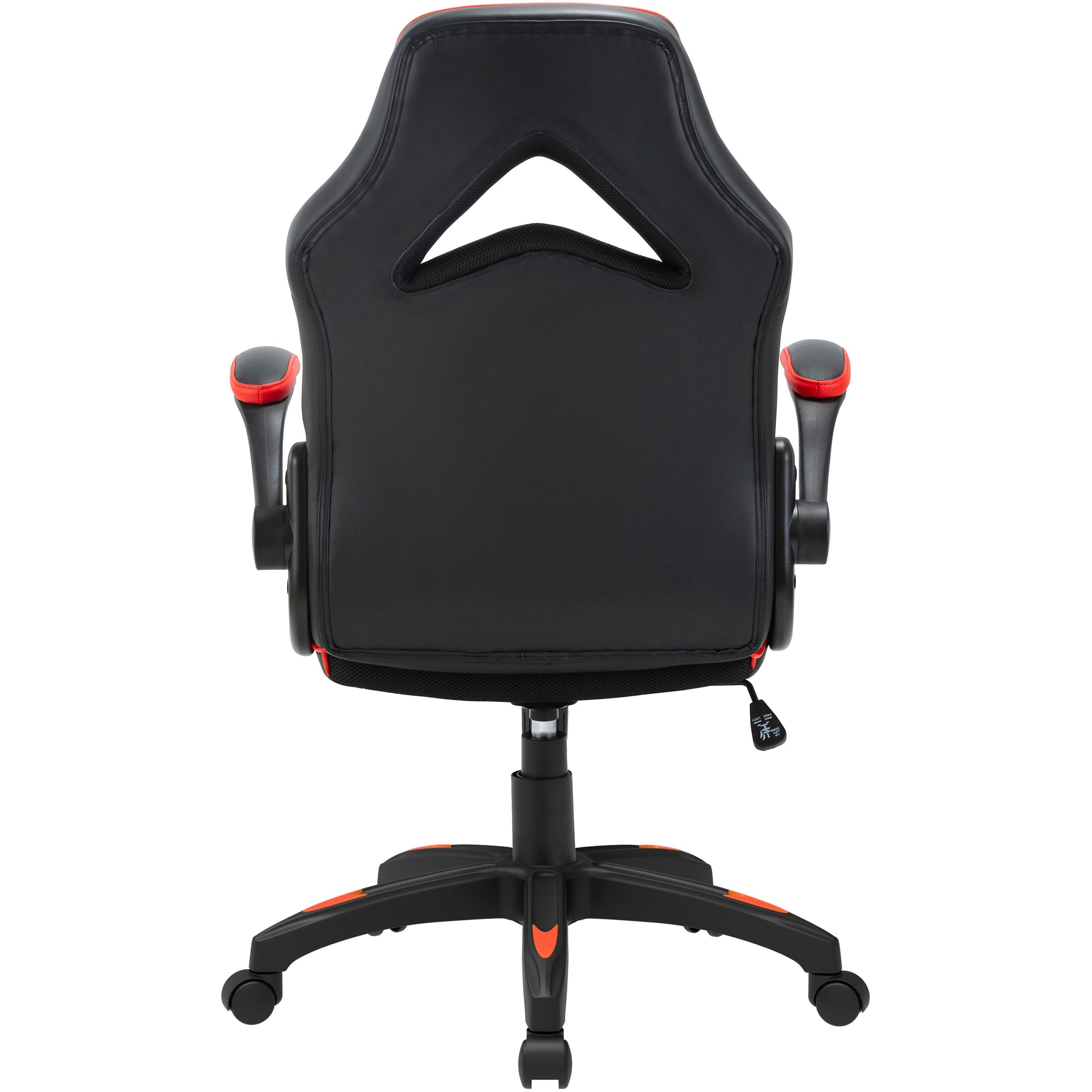 lorell-high-back-gaming-chair-for-gaming-vinyl-nylon-red-black-gray_llr84394 - 5