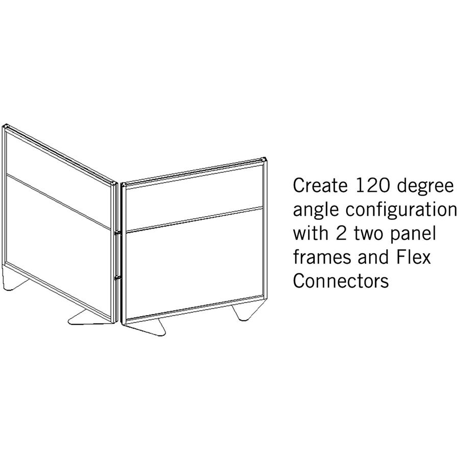 Ghent Partition - 48" Width x 54" Height - Aluminum Frame - Porcelain, Vinyl - Silver - 1 Each