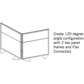 Ghent Partition - 48" Width x 54" Height - Aluminum Frame - Porcelain, Vinyl - Silver - 1 Each