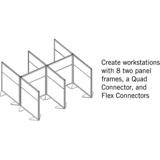 Ghent Partition - 48" Width x 54" Height - Aluminum Frame - Porcelain, Vinyl - Silver - 1 Each