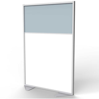 Ghent Partition - 48" Width x 54" Height - Aluminum Frame - Porcelain, Vinyl - Silver - 1 Each
