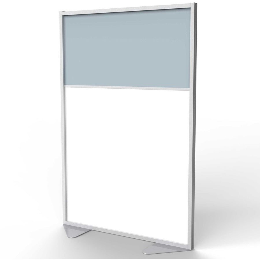 Ghent Partition - 48" Width x 54" Height - Aluminum Frame - Porcelain, Vinyl - Silver - 1 Each