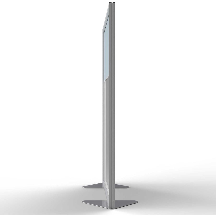 Ghent Partition - 48" Width x 54" Height - Aluminum Frame - Porcelain, Vinyl - Silver - 1 Each