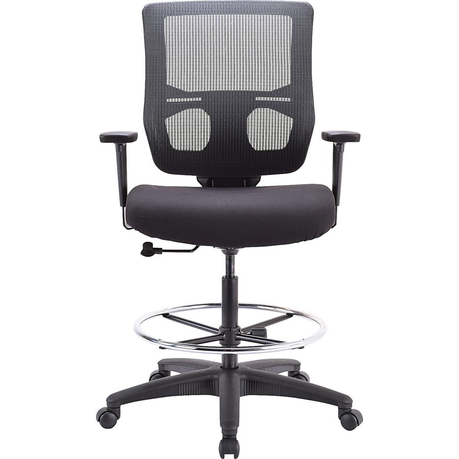 Eurotech Apollo II Extended Height Stool - 5-star Base - Black - Armrest - 1 Each