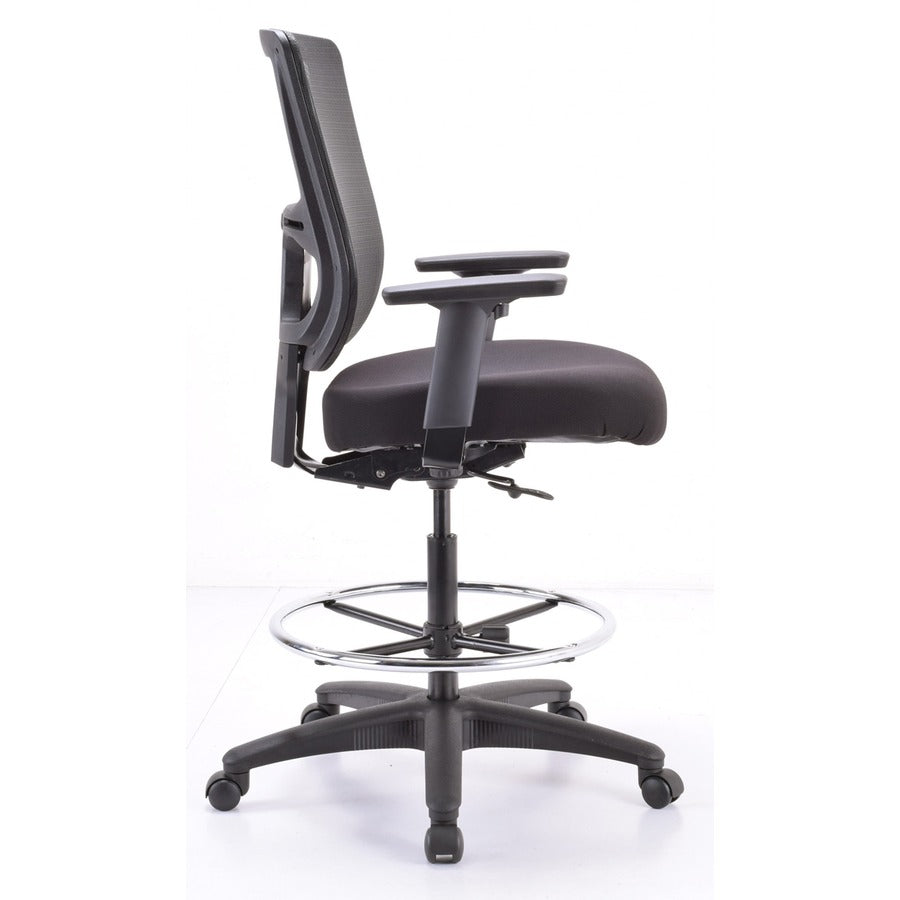 Eurotech Apollo II Extended Height Stool - 5-star Base - Black - Armrest - 1 Each