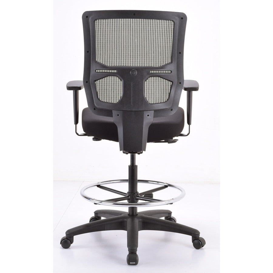 Eurotech Apollo II Extended Height Stool - 5-star Base - Black - Armrest - 1 Each
