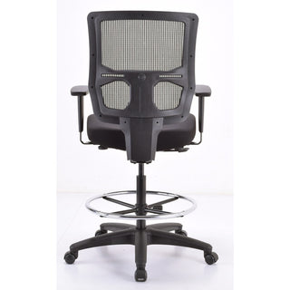 Eurotech Apollo II Extended Height Stool - 5-star Base - Black - Armrest - 1 Each