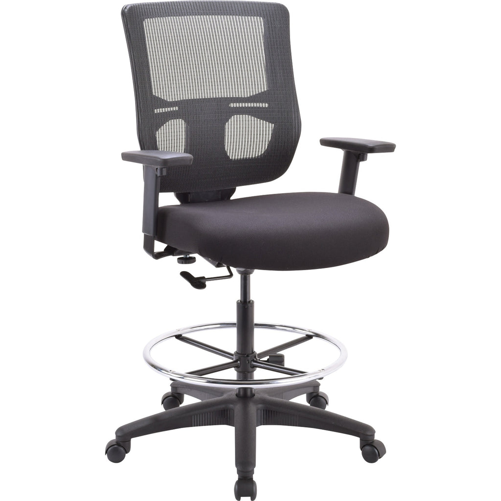 Eurotech Apollo II Extended Height Stool - 5-star Base - Black - Armrest - 1 Each