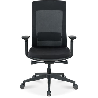 Eurotech Elevate Chair - Black Fabric Seat - Black Mesh Back - Black Frame - 5-star Base - Armrest - 1 Each