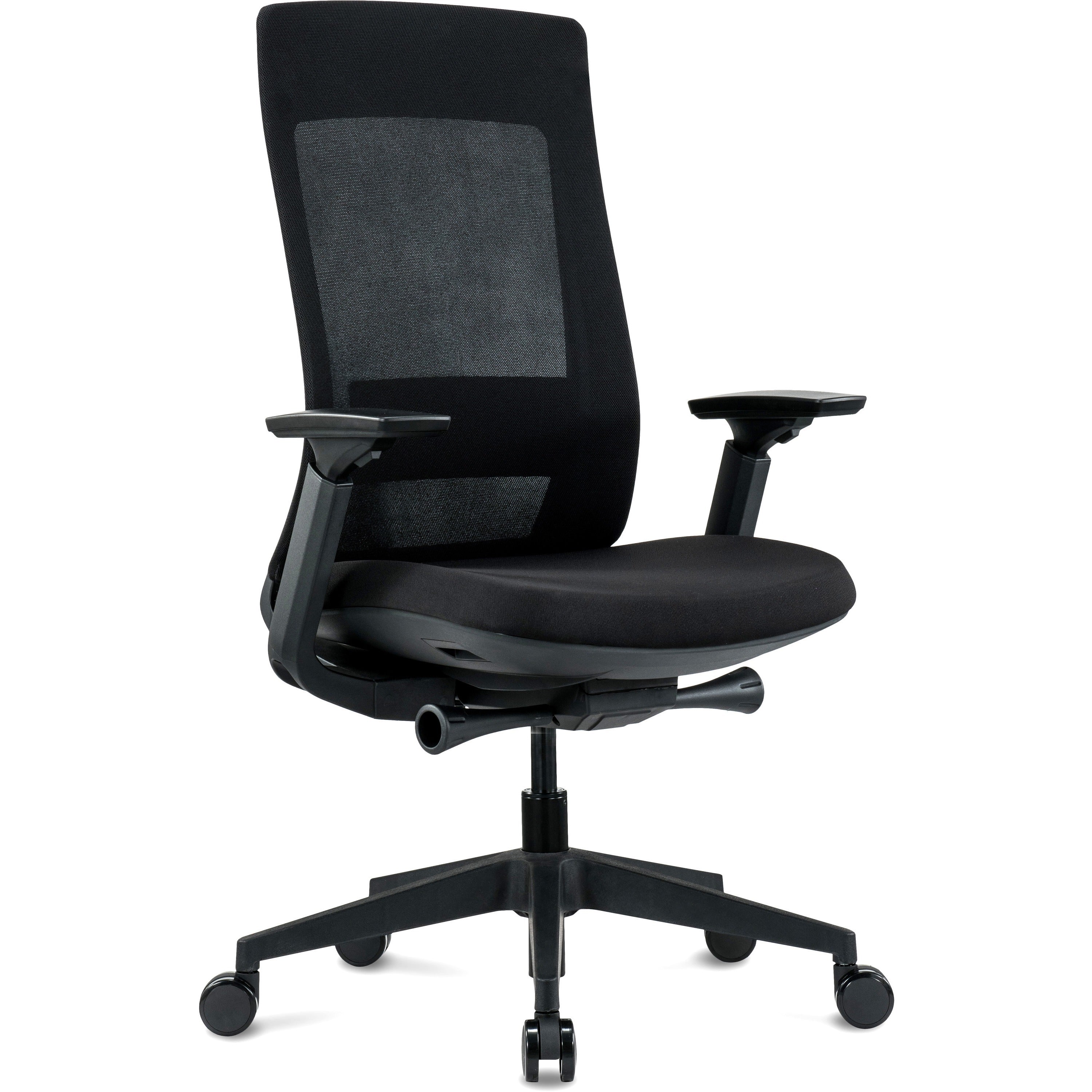 eurotech-elevate-chair-black-fabric-seat-black-mesh-back-black-frame-5-star-base-armrest-1-each_eutelv2blkfsblk - 1