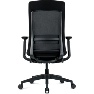 Eurotech Elevate Chair - Black Fabric Seat - Black Mesh Back - Black Frame - 5-star Base - Armrest - 1 Each