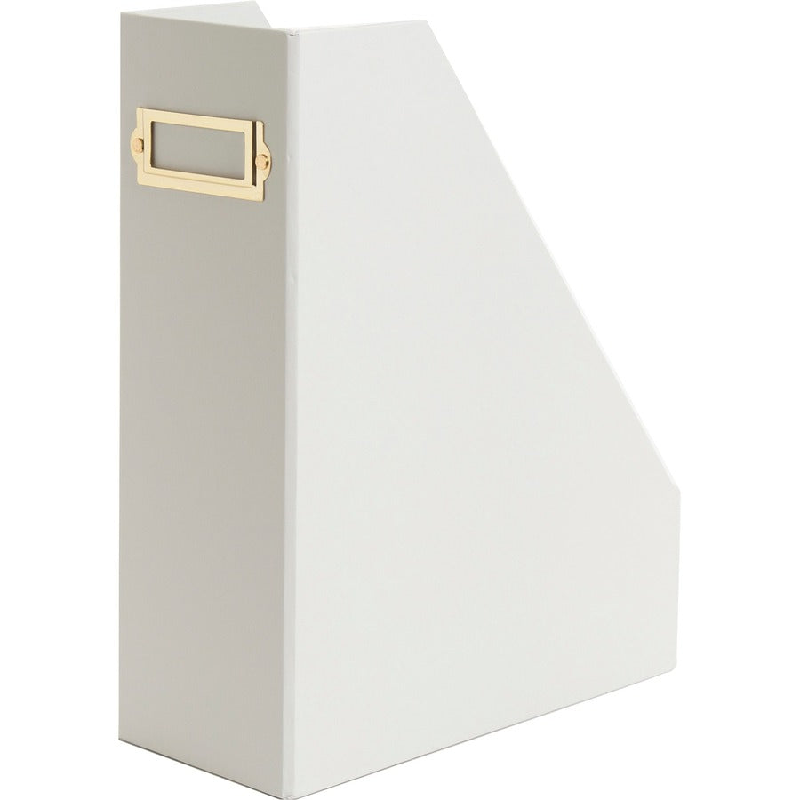 Four-Piece Desk Organization Kit, Magazine Holder/Paper Tray/Pencil Cup/Storage Bin, Chipboard, Gray