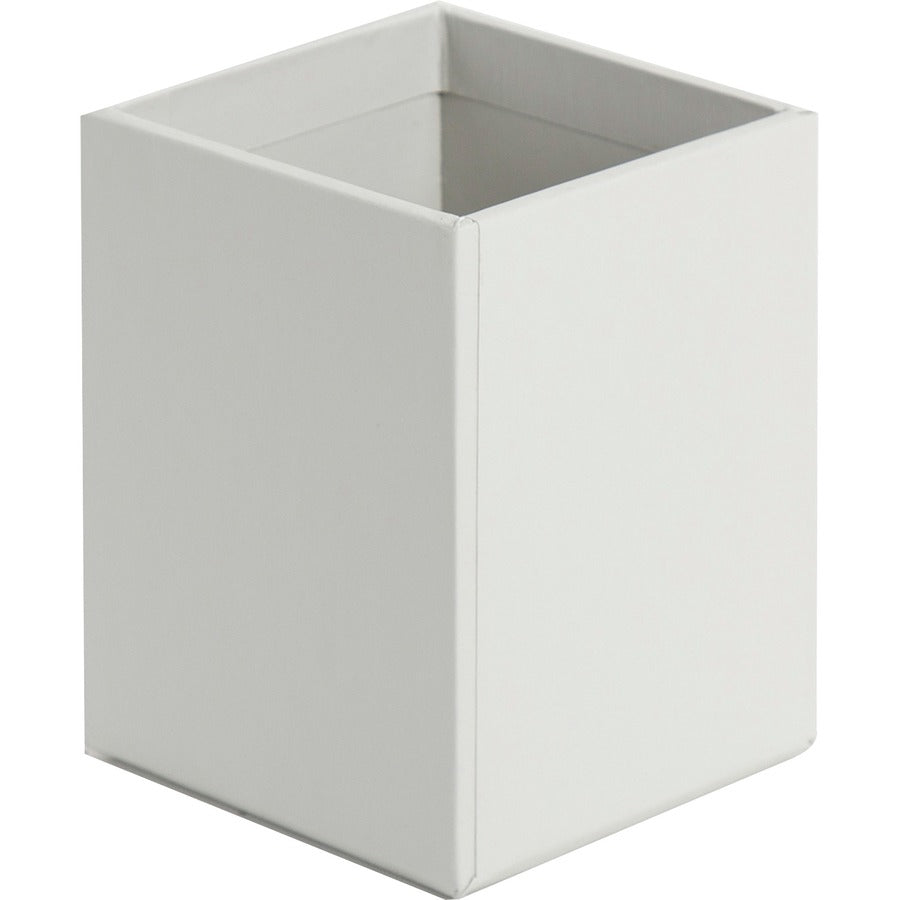 Four-Piece Desk Organization Kit, Magazine Holder/Paper Tray/Pencil Cup/Storage Bin, Chipboard, Gray