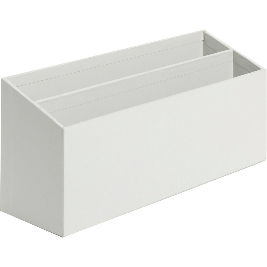 Four-Piece Desk Organization Kit, Magazine Holder/Paper Tray/Pencil Cup/Storage Bin, Chipboard, Gray