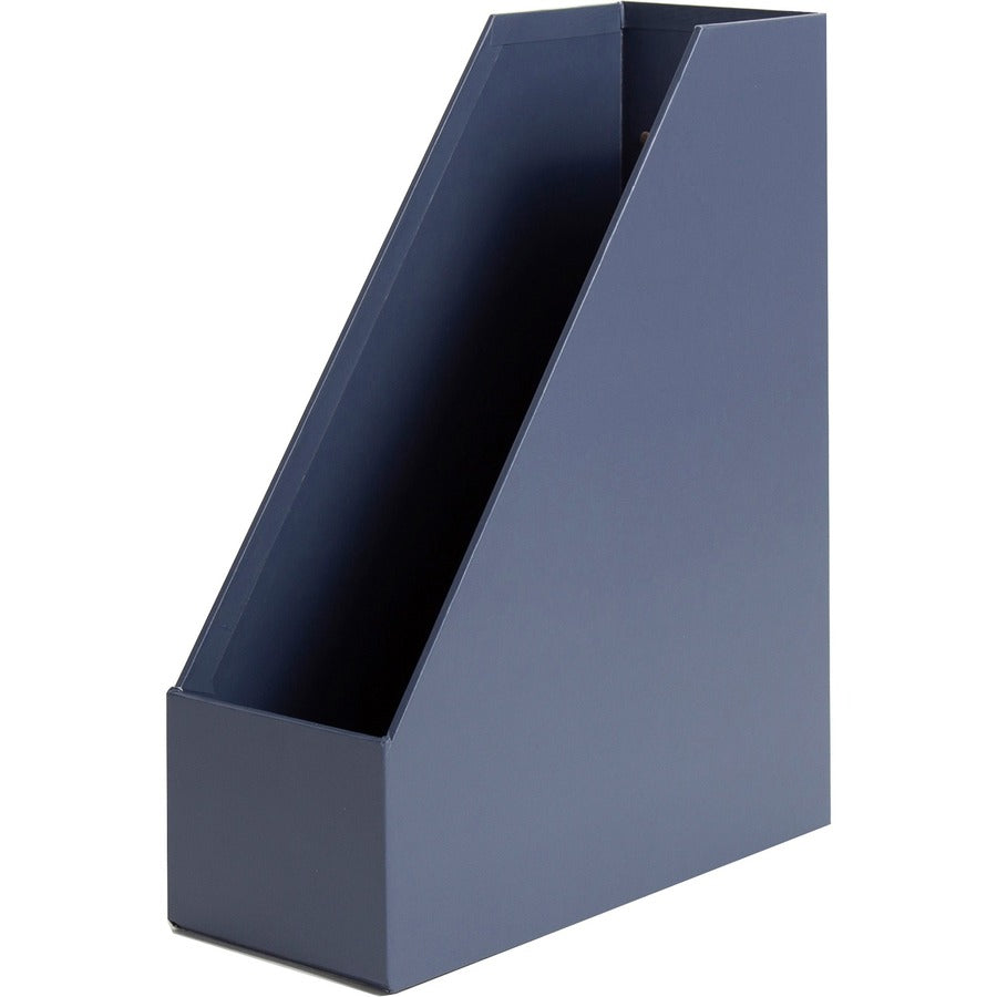 Four-Piece Desk Organization Kit, Magazine Holder/Paper Tray/Pencil Cup/Storage Bin, Chipboard, Navy