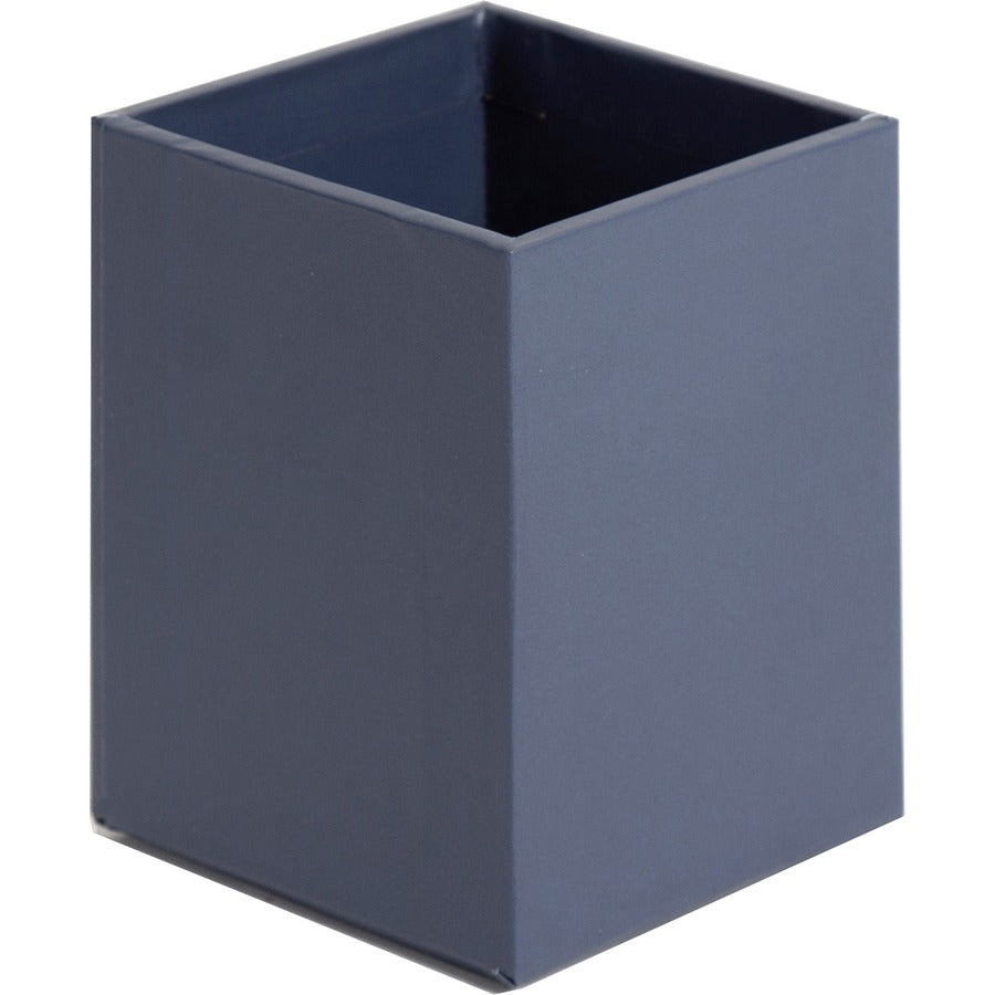 Four-Piece Desk Organization Kit, Magazine Holder/Paper Tray/Pencil Cup/Storage Bin, Chipboard, Navy
