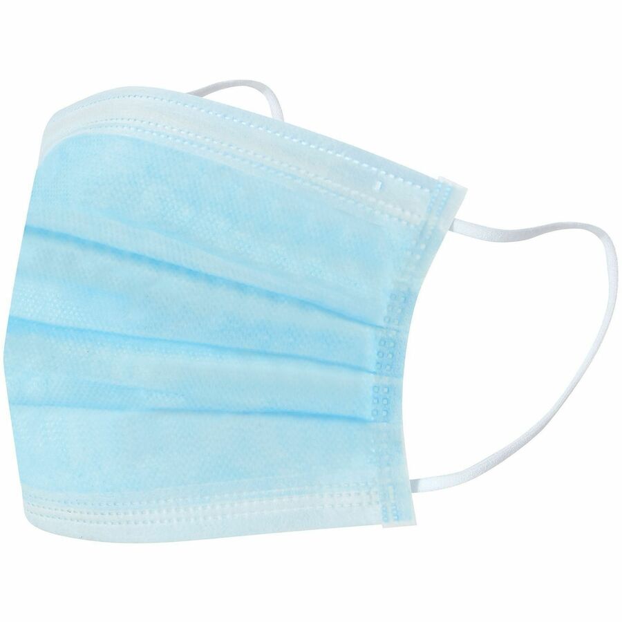 Genuine Joe Disposable Face Mask - Recommended for: Face - Particulate Protection - Blue - Disposable, Latex-free, Breathable, Comfortable, Elastic Loop, Earloop Style Mask, Flexible - 50 / Box