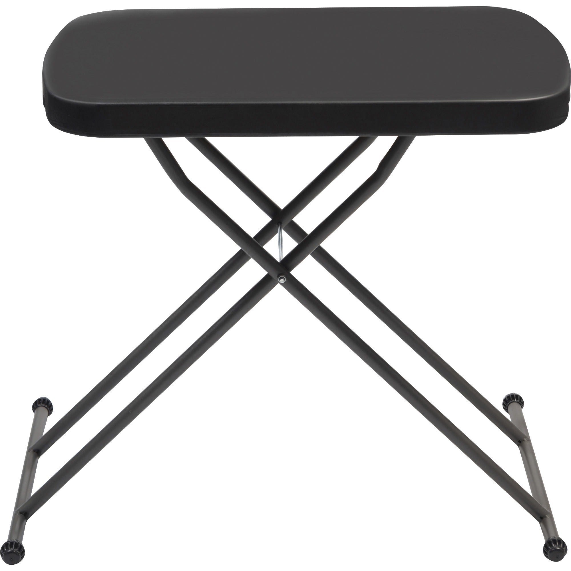 iceberg-indestructable-small-space-personal-table-for-table-topblack-top-25-lb-capacity-adjustable-height-2080-to-2660-adjustment-x-2660-table-top-width-x-1780-table-top-depth-2660-height-high-density-polyethylene-hdpe-resi_ice65498 - 2