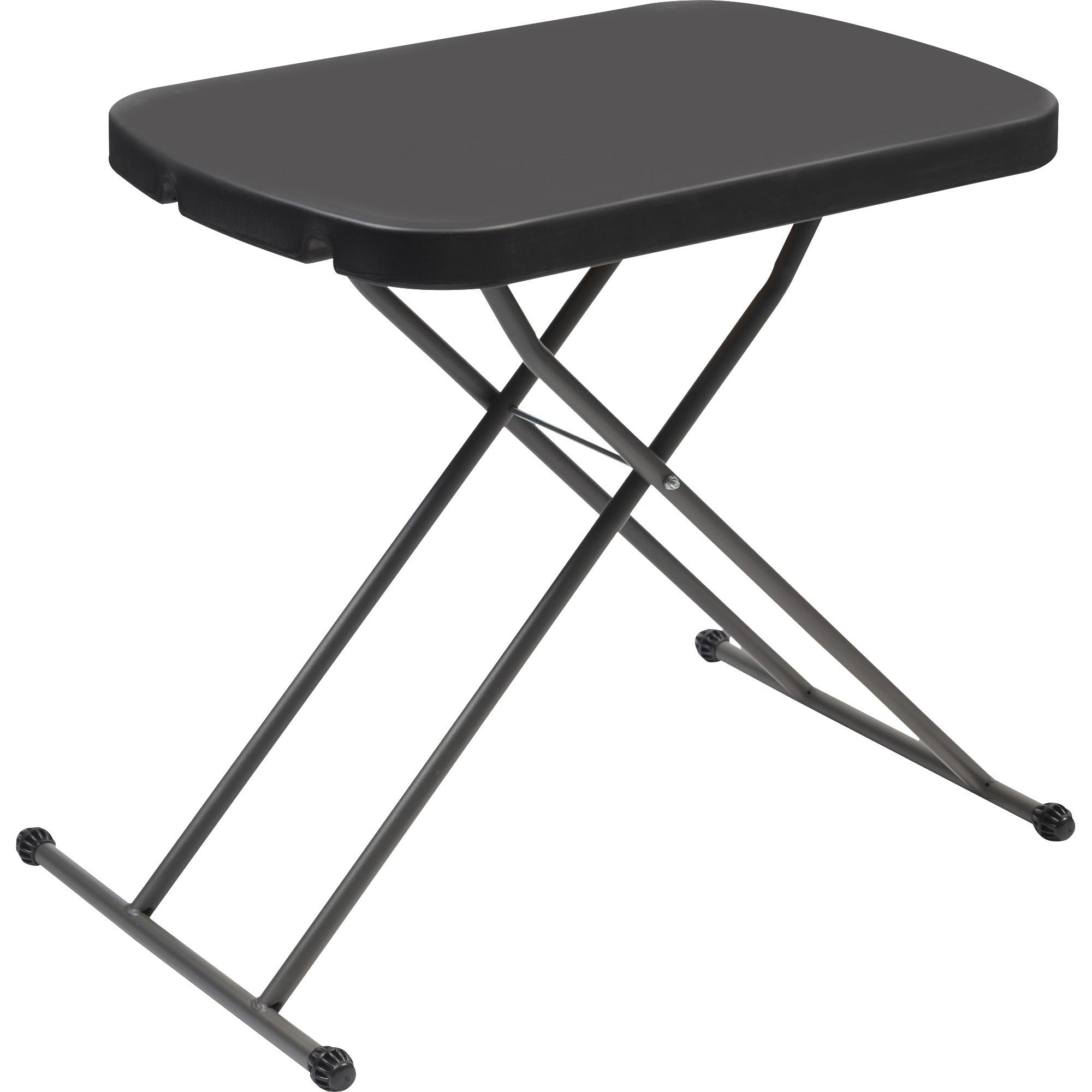 iceberg-indestructable-small-space-personal-table-for-table-topblack-top-25-lb-capacity-adjustable-height-2080-to-2660-adjustment-x-2660-table-top-width-x-1780-table-top-depth-2660-height-high-density-polyethylene-hdpe-resi_ice65498 - 1