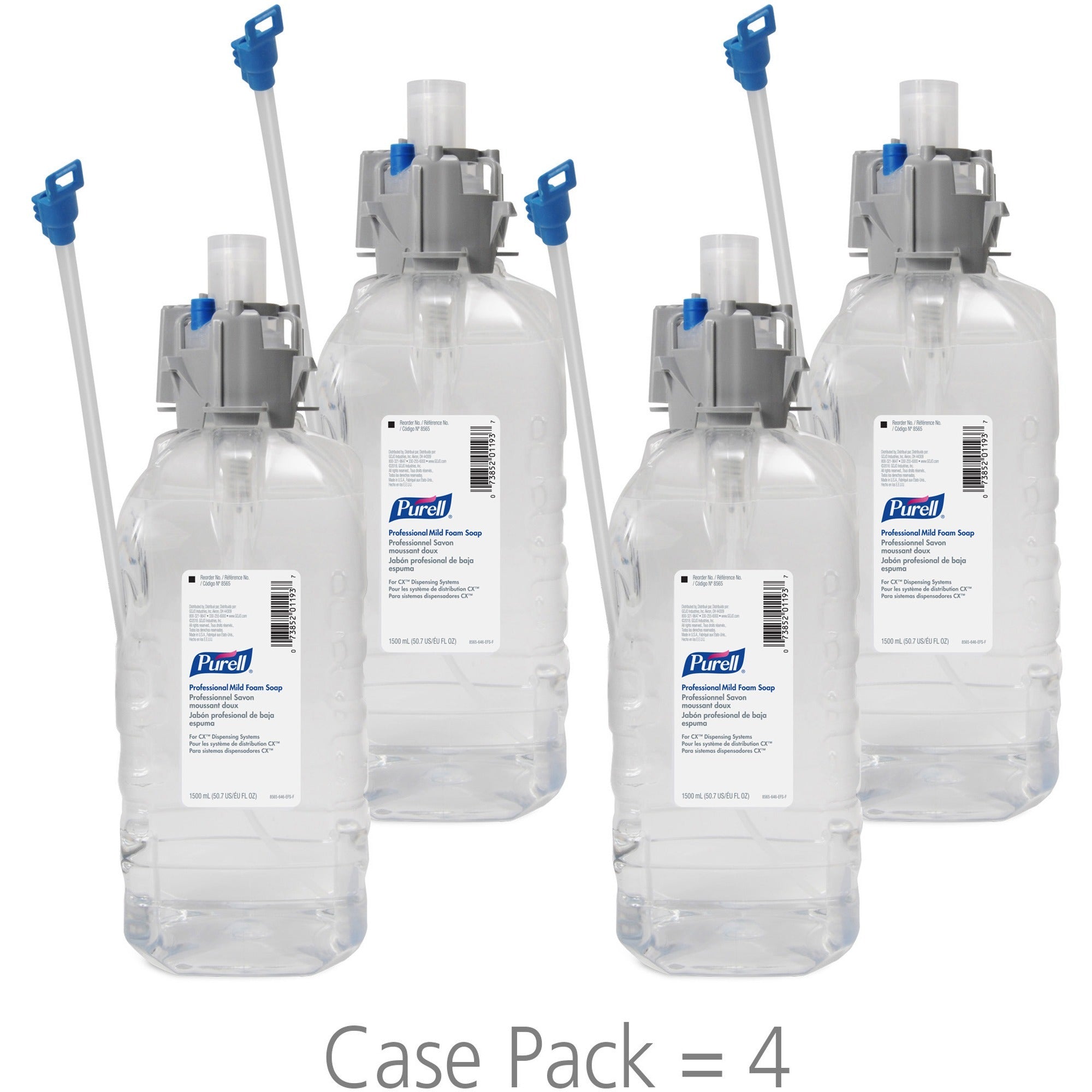 PURELL Professional Mild Foam Soap Refill - 50.7 fl oz (1500 mL) - Hand - Clear - Fragrance-free, Dye-free, Paraben-free, Phthalate-free - 4 / Carton