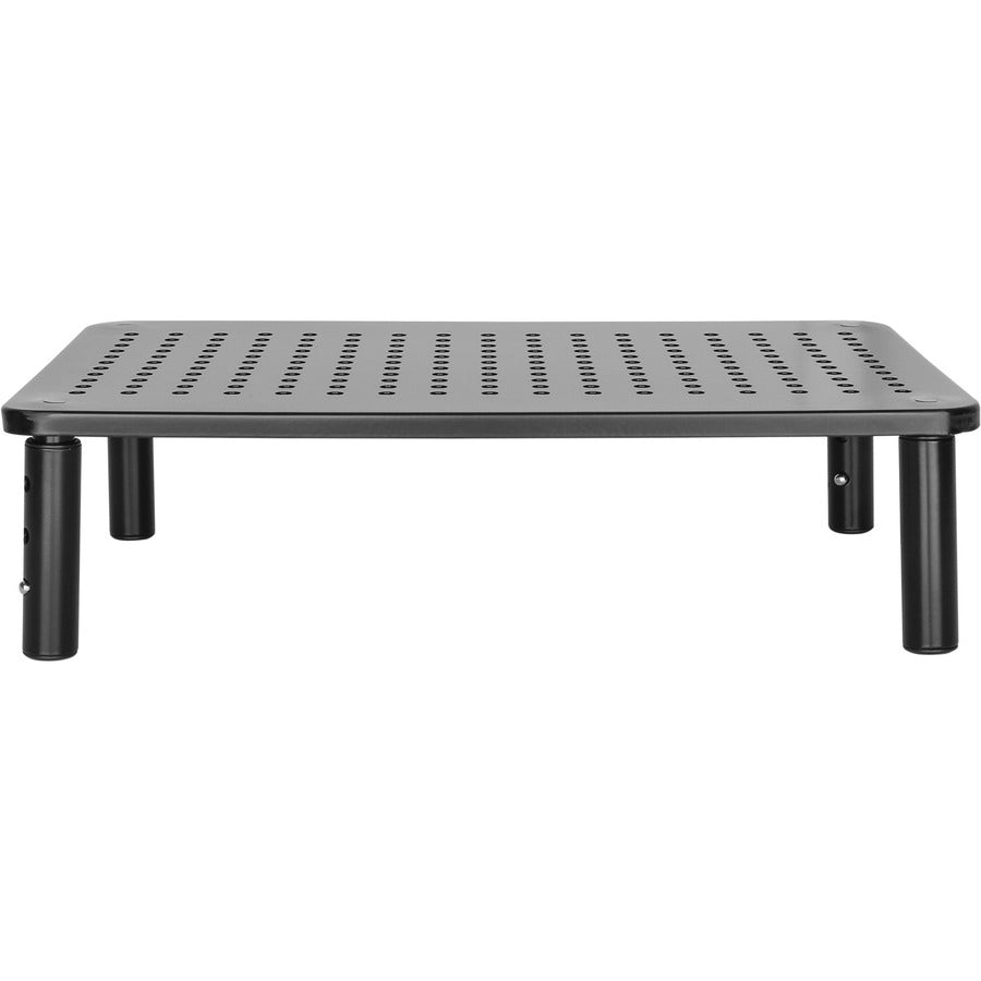Lorell Height-Adjustable Device Stand - 44 lb Load Capacity - 5.5" Height x 9.3" Width x 14.5" Depth - Desktop - Steel - Black