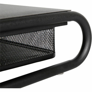 Lorell Mesh Wire Monitor Stand - Desktop - Powder Coated - Steel - Black