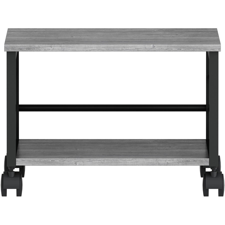 Lorell Underdesk Mobile Machine Stand - 150 lb Load Capacity - 13.2" Height x 18.7" Width x 15.7" Depth - Desk - Powder Coated - Metal, Laminate, Polyvinyl Chloride (PVC) - Charcoal, Black
