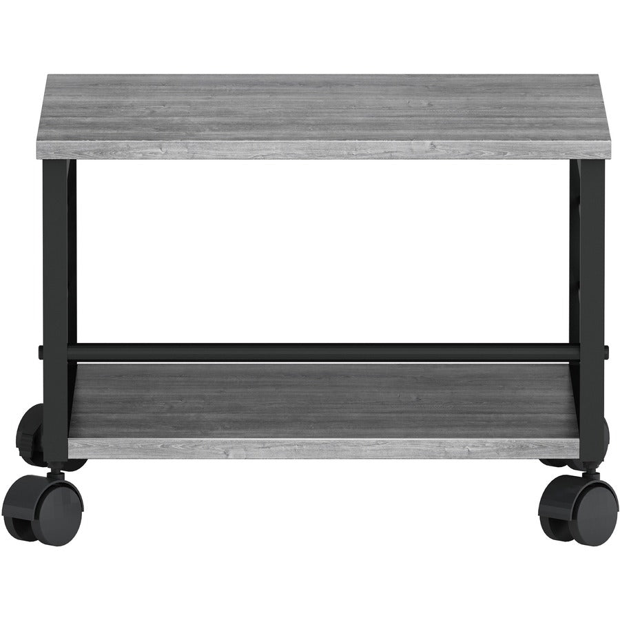 Lorell Underdesk Mobile Machine Stand - 150 lb Load Capacity - 13.2" Height x 18.7" Width x 15.7" Depth - Desk - Powder Coated - Metal, Laminate, Polyvinyl Chloride (PVC) - Charcoal, Black
