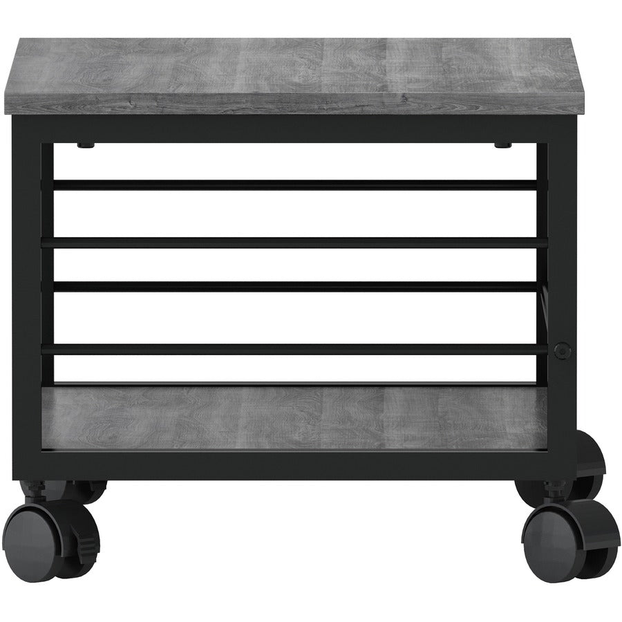 Lorell Underdesk Mobile Machine Stand - 150 lb Load Capacity - 13.2" Height x 18.7" Width x 15.7" Depth - Desk - Powder Coated - Metal, Laminate, Polyvinyl Chloride (PVC) - Charcoal, Black