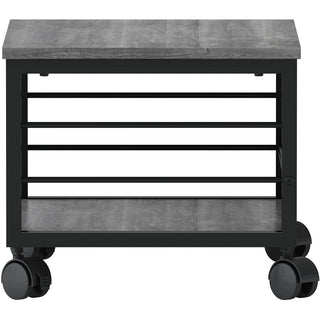 Lorell Underdesk Mobile Machine Stand - 150 lb Load Capacity - 13.2" Height x 18.7" Width x 15.7" Depth - Desk - Powder Coated - Metal, Laminate, Polyvinyl Chloride (PVC) - Charcoal, Black