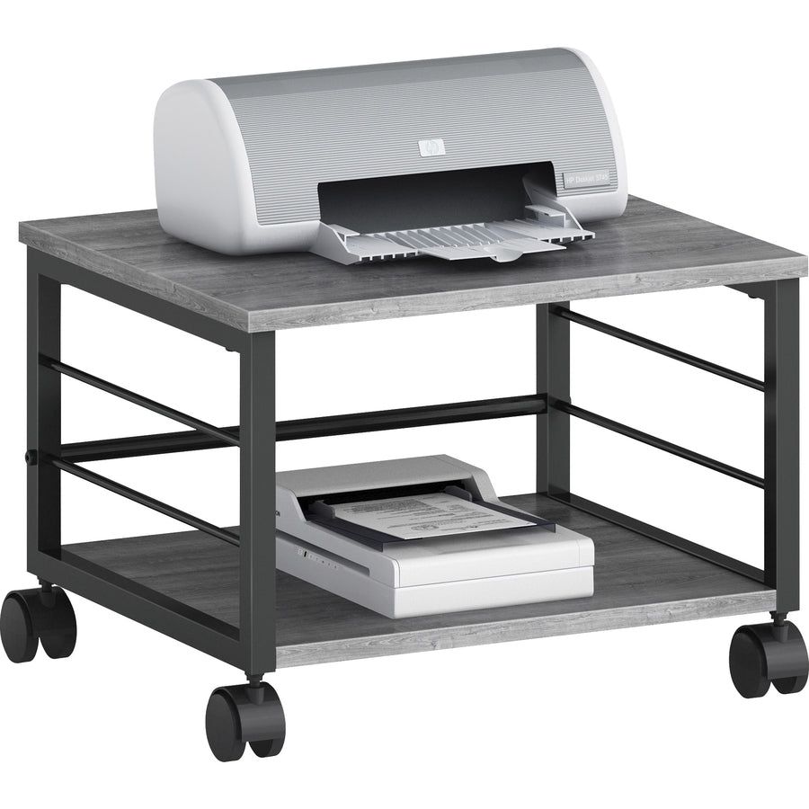 lorell-underdesk-mobile-machine-stand-150-lb-load-capacity-132-height-x-187-width-x-157-depth-desk-powder-coated-metal-laminate-polyvinyl-chloride-pvc-charcoal-black_llr60262 - 8