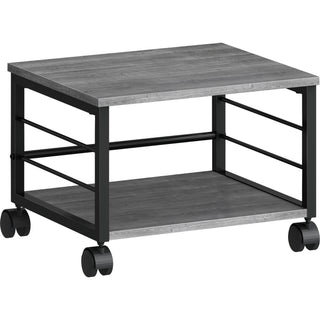 Lorell Underdesk Mobile Machine Stand - 150 lb Load Capacity - 13.2" Height x 18.7" Width x 15.7" Depth - Desk - Powder Coated - Metal, Laminate, Polyvinyl Chloride (PVC) - Charcoal, Black
