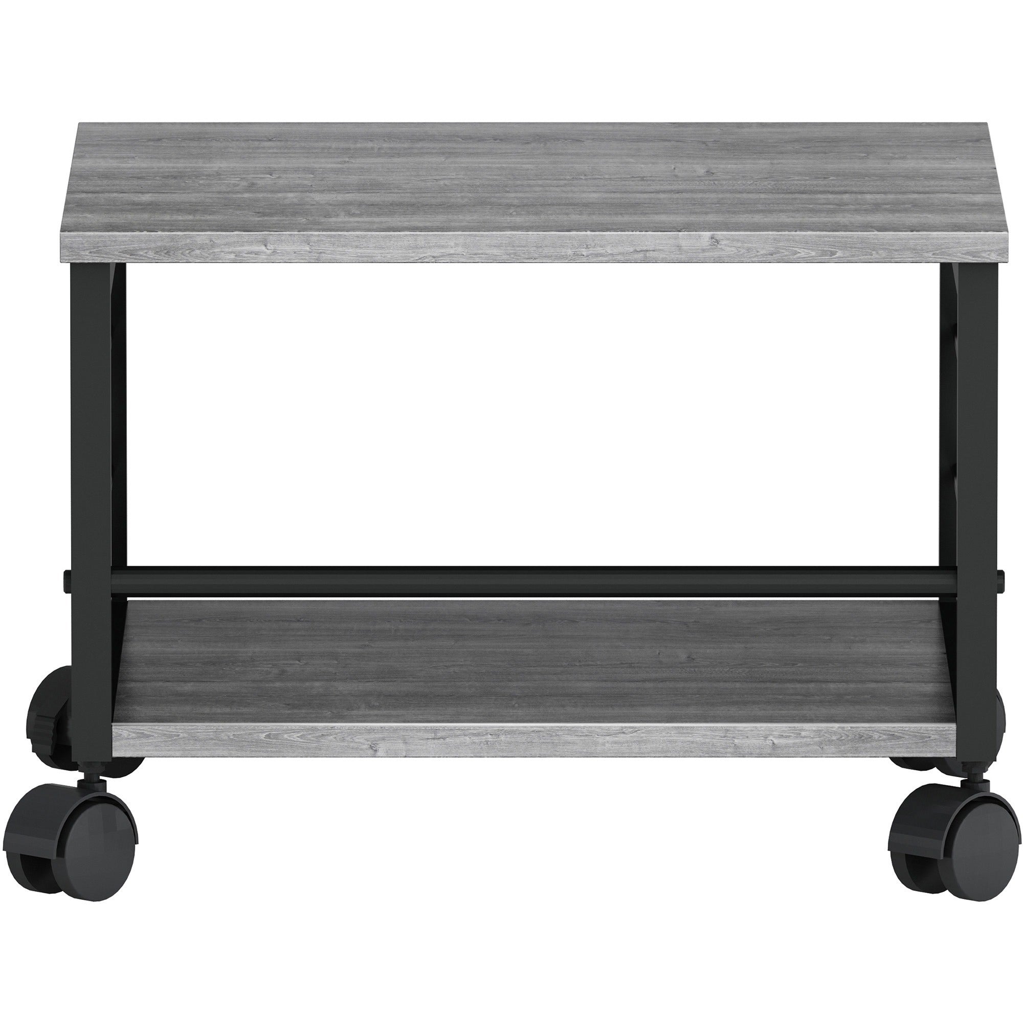 lorell-underdesk-mobile-machine-stand-150-lb-load-capacity-132-height-x-187-width-x-157-depth-desk-powder-coated-metal-laminate-polyvinyl-chloride-pvc-charcoal-black_llr60262 - 6